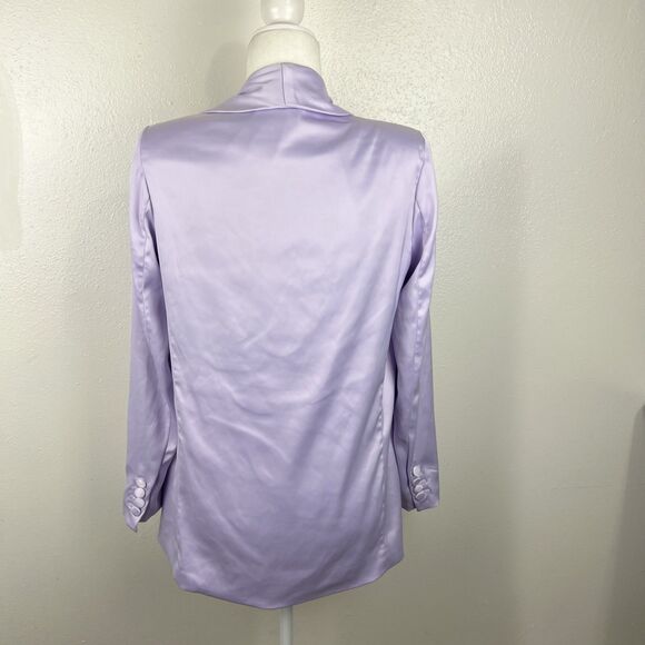 Naked Wardrobe Blazer Jacket Women Extra Small Lavender Satin Open Front Career - Picture 4 of 14